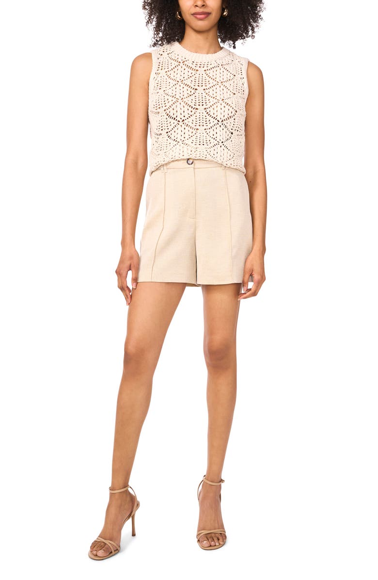Vince Camuto Open Stitch Sleeveless Sweater, Alternate, color, Birch