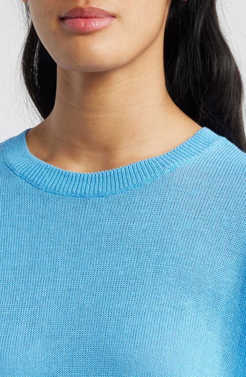 Eileen Fisher Organic Linen-cotton Knit Sweater In Azure