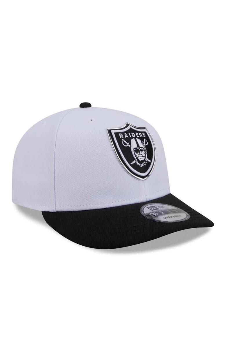 Men's New Era  White/Black Las Vegas Raiders 2026 NFL Draft Pre-Curved 9FIFTY Snapback Hat, Alternate, color, White