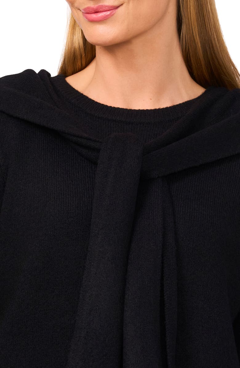 Halogen<sup>®</sup> Shoulder Wrap Detail Sweater, Alternate, color, Rich Black