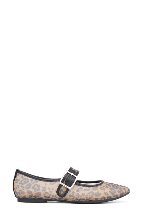 Me Too Gillie Mesh Mary Jane Flat In Dark Leopard