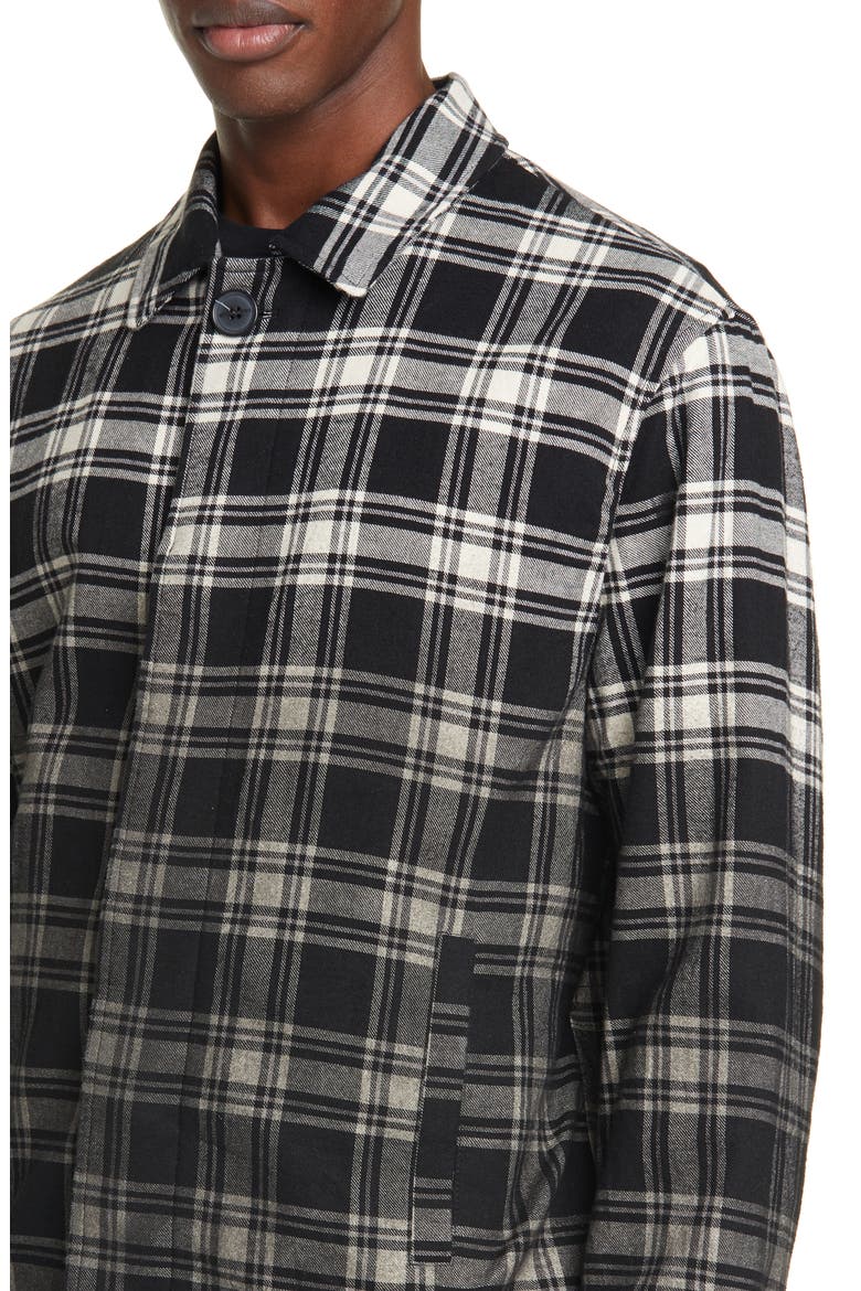Plaid Button-Up Flannel Shirt Jacket, Alternate, color, BLACK PLAID