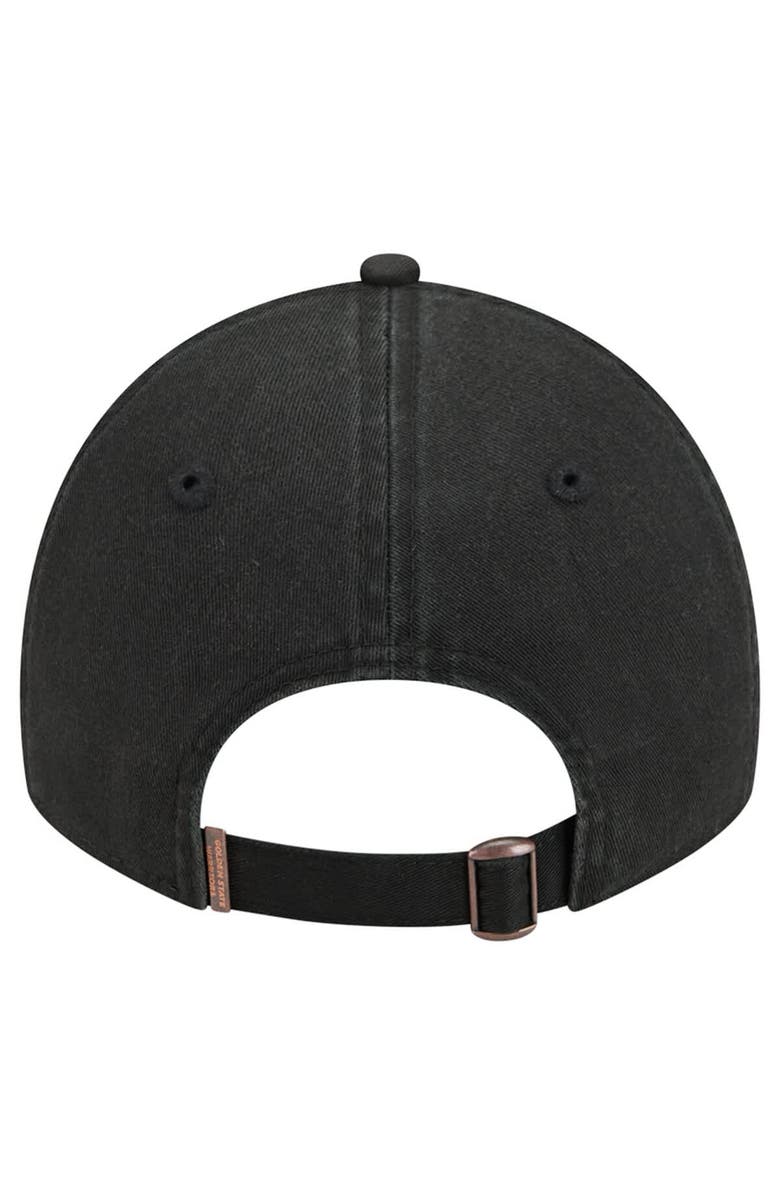 New Era Men's New Era Black Golden State Warriors Stamp Fabric Applique 9TWENTY Adjustable Hat, Alternate, color, Black