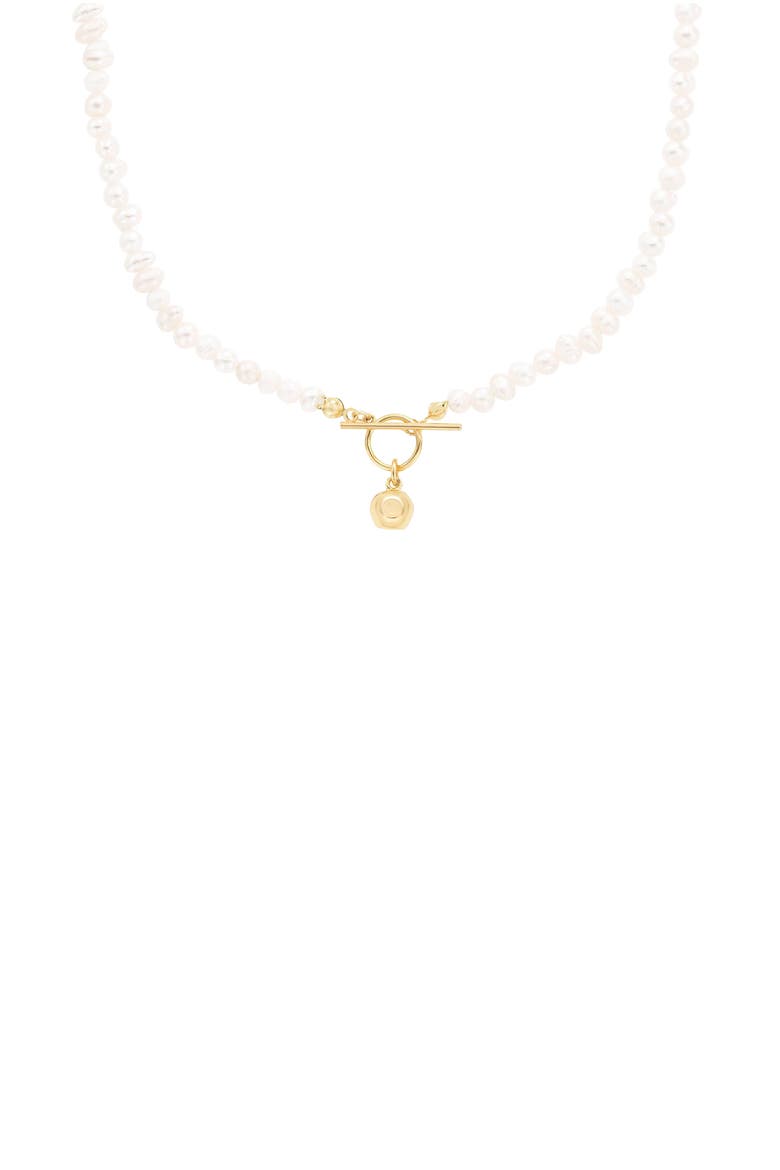 14k Gold Plated Elena Pearl Choker Dainty Minimalist Gift Idea, Main, color, Gold