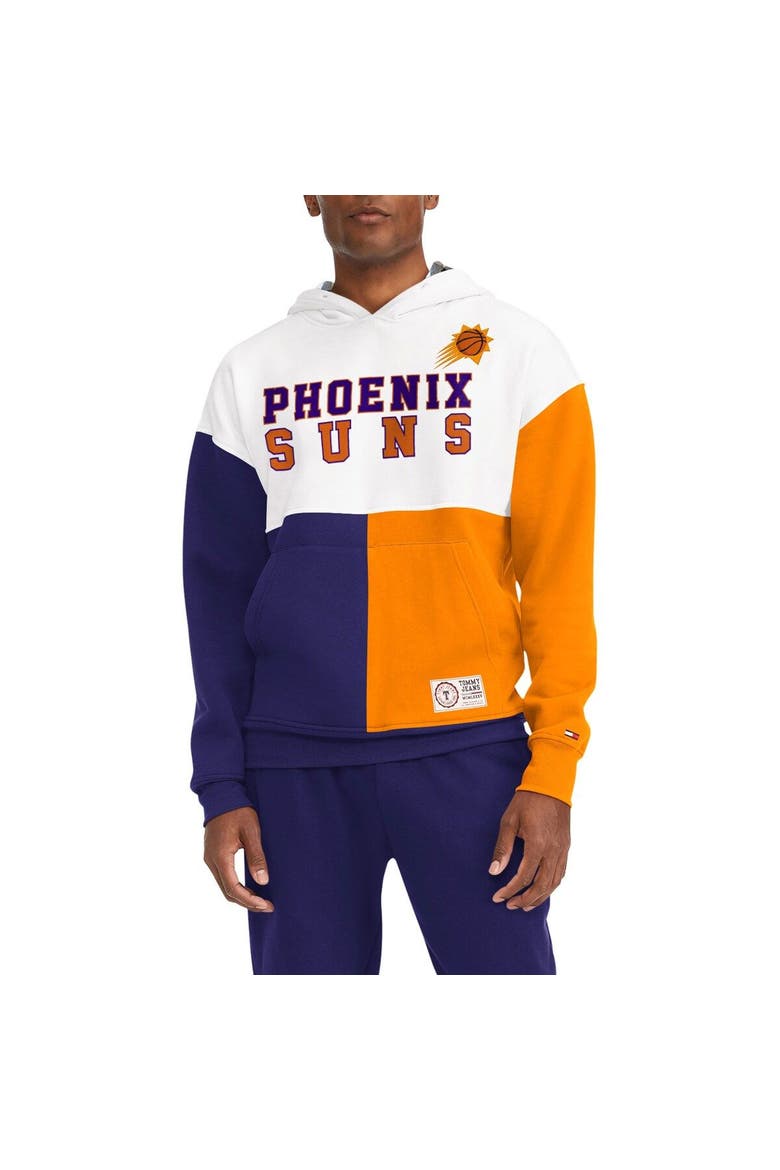 Men's Tommy Jeans White/Purple Phoenix Suns Andrew Split Pullover Hoodie, Main, color, White