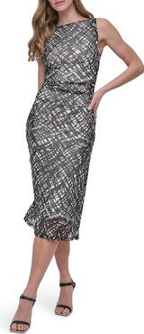 DKNY Mesh Body-Con Midi Sheath Dress