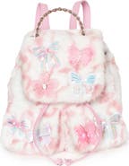 OMG Accessories Kids' Bow Faux Fur Flap Mini Backpack
