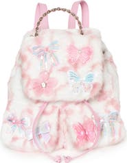 OMG Accessories Kids' Bow Faux Fur Flap Mini Backpack