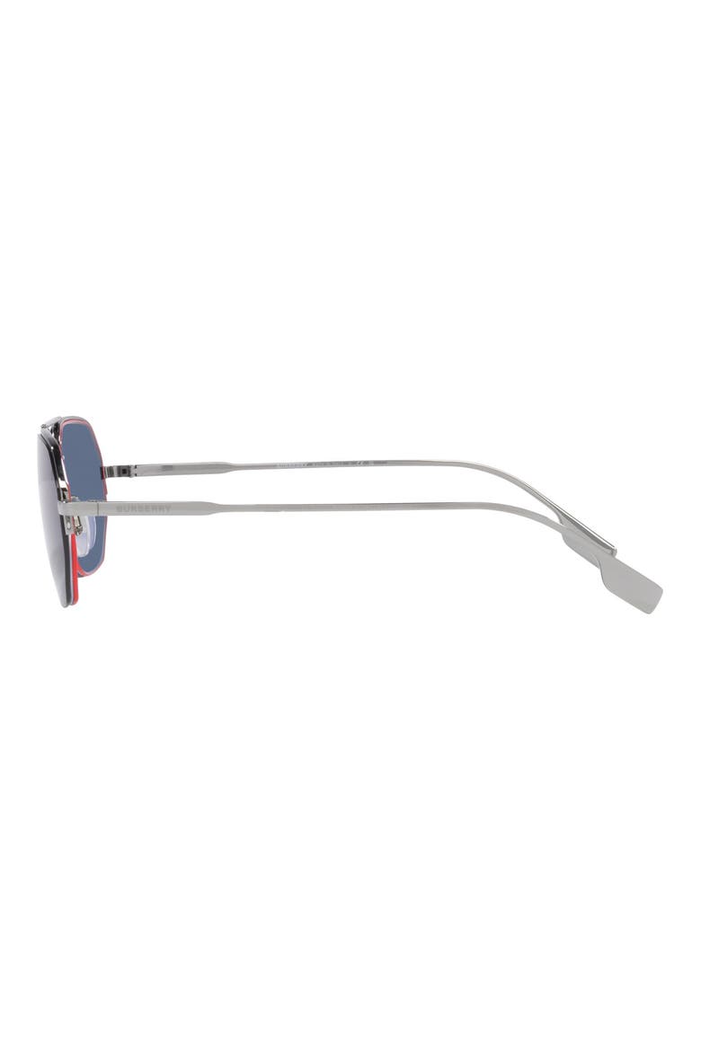 57mm Aviator Sunglasses, Alternate, color, GUNMETAL
