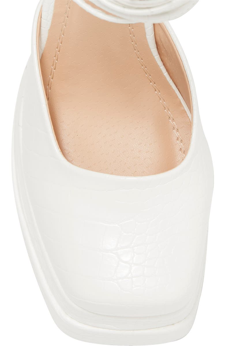 CHASE AND CHLOE Wolfe 2 Croc Embossed Platform Pump, Alternate, color, White Croc