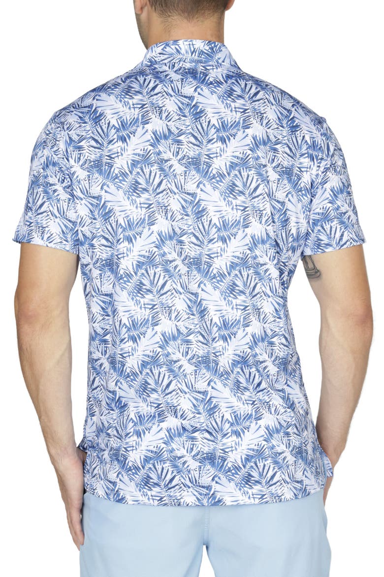 Cobalt Blue Leaves Performance Polo, Alternate, color, COBALT