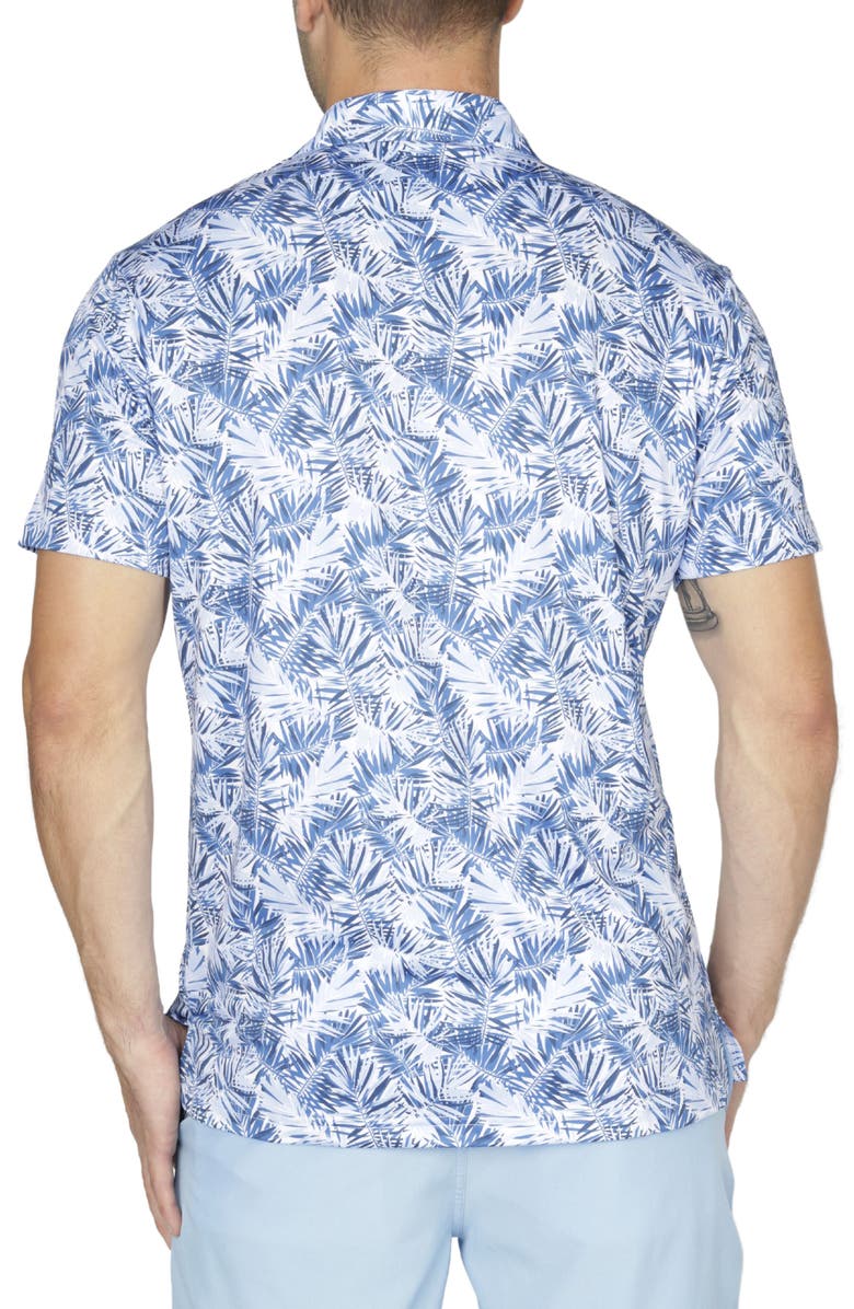 TailorByrd Cobalt Blue Leaves Performance Polo, Alternate, color,