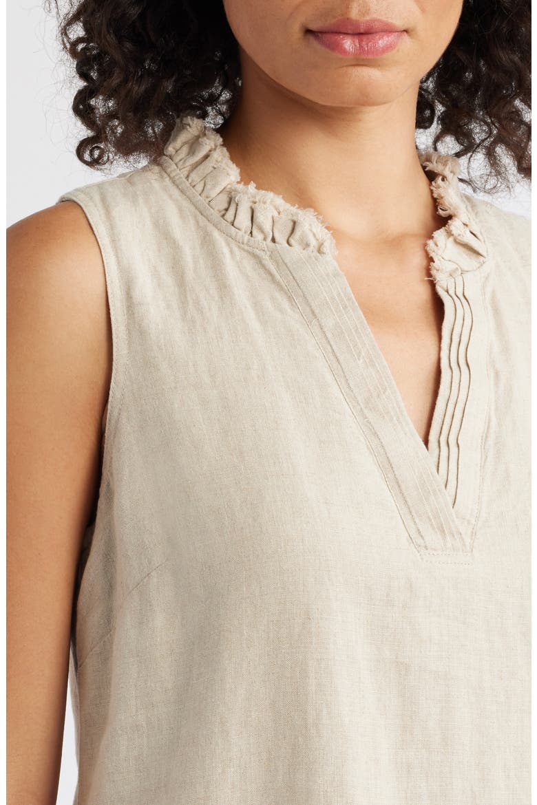 Two Palms Double Ruffle Linen Dress, Alternate, color, NATURAL