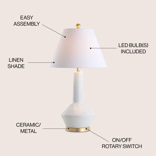 Shop Jonathan Y Copenhagen 29" Ceramic/metal Led Table Lamp In White