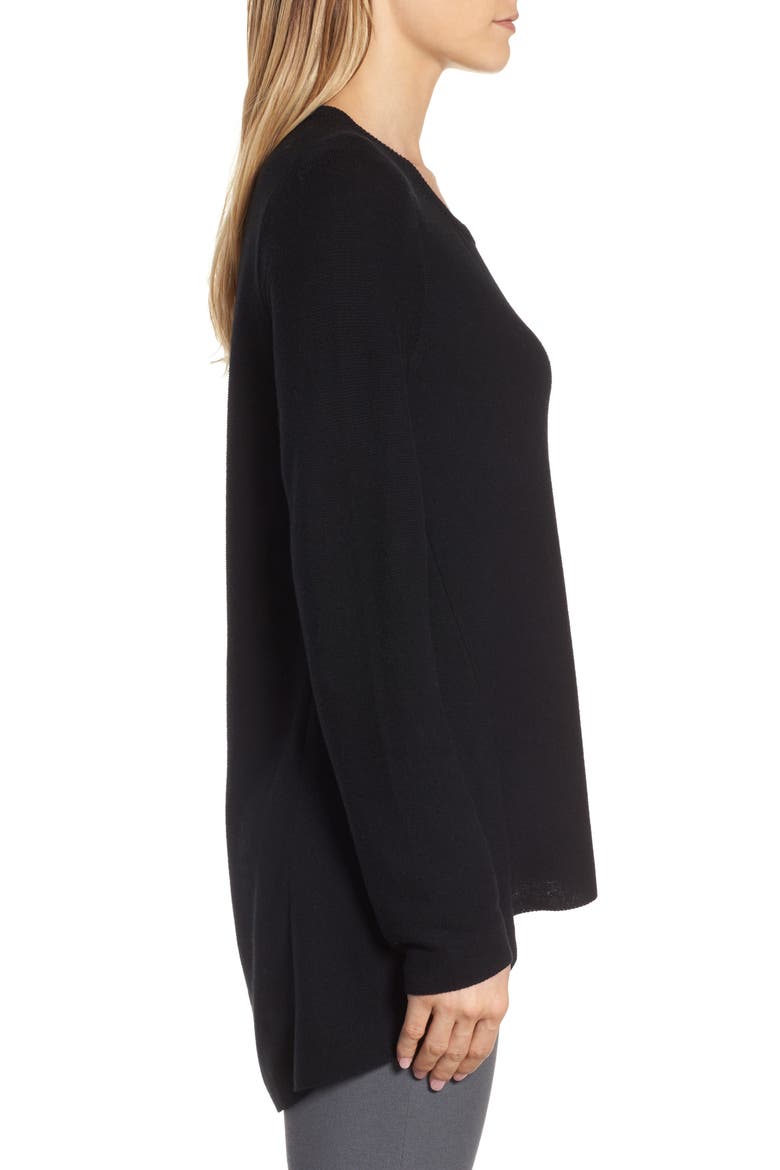 Organic Cotton Tunic Sweater, Alternate, color, BLACK