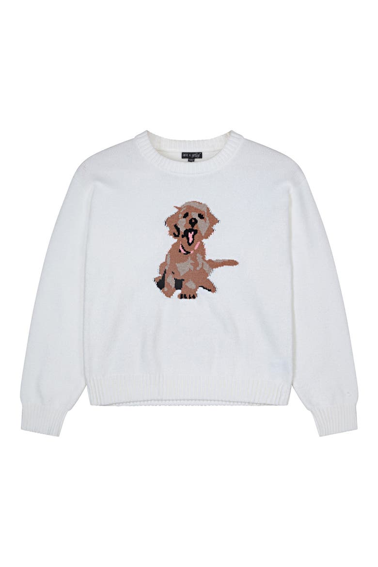 Kids' Golden Doodle Intarsia Sweater, Main, color, IVORY