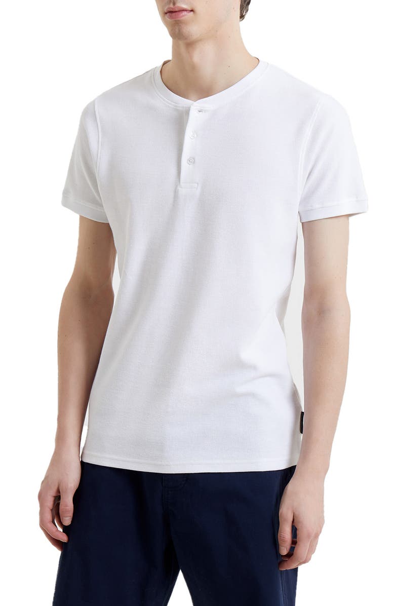 French Connection Micro Piqué Short Sleeve Henley, Main, color, 