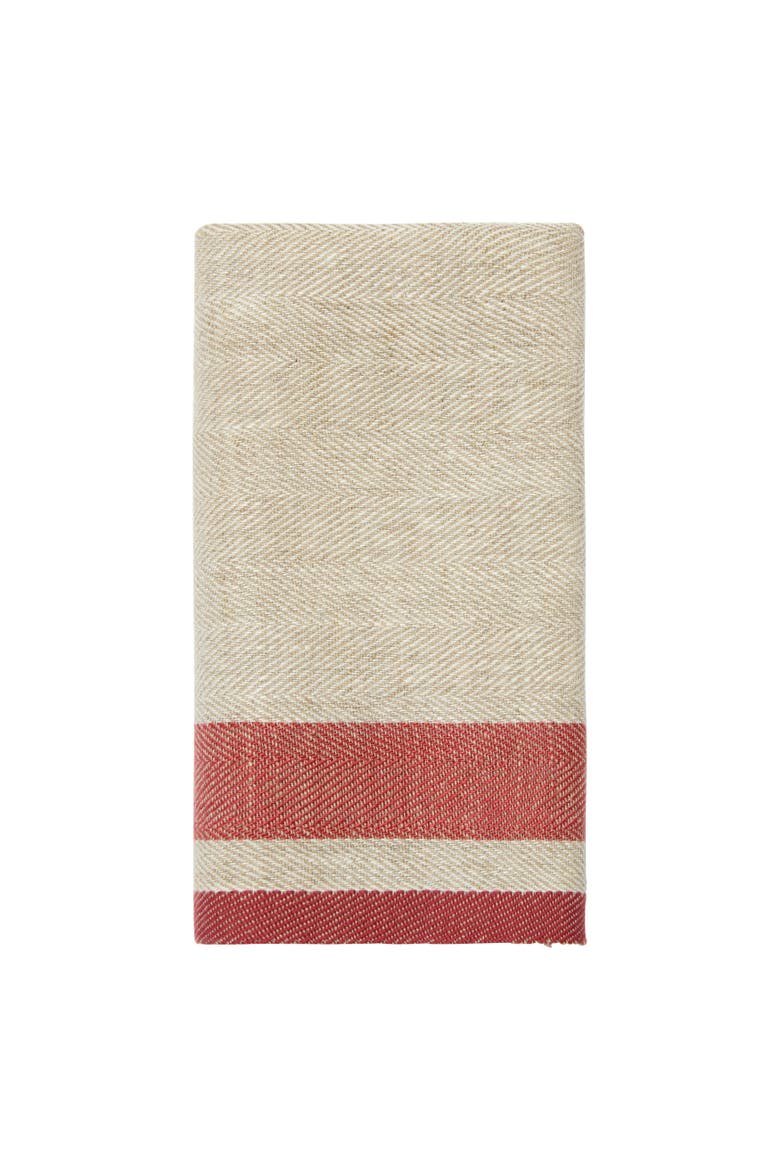 Gordes Tea Towel - Set of 2, Alternate, color, Red, Natural 20" x 30"