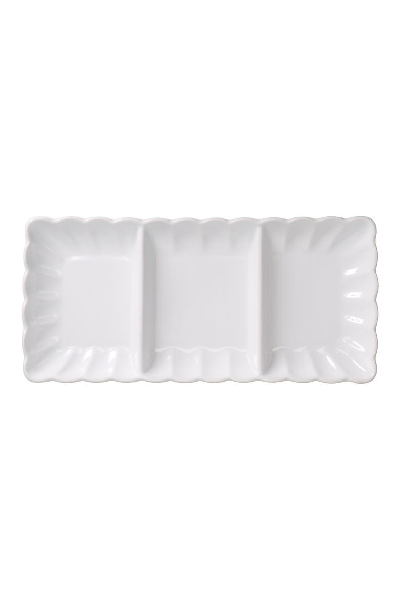 Petal Set of 2 Divided Dishes Set, Alternate, color, WHITE
