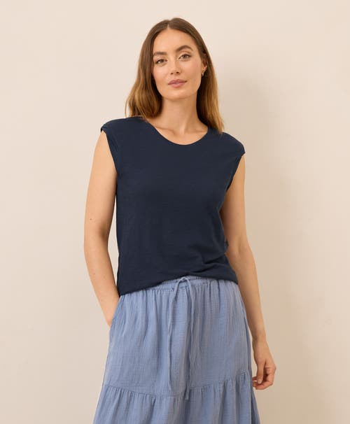 Pact Organic Featherweight Slub Muscle Tee In Blue