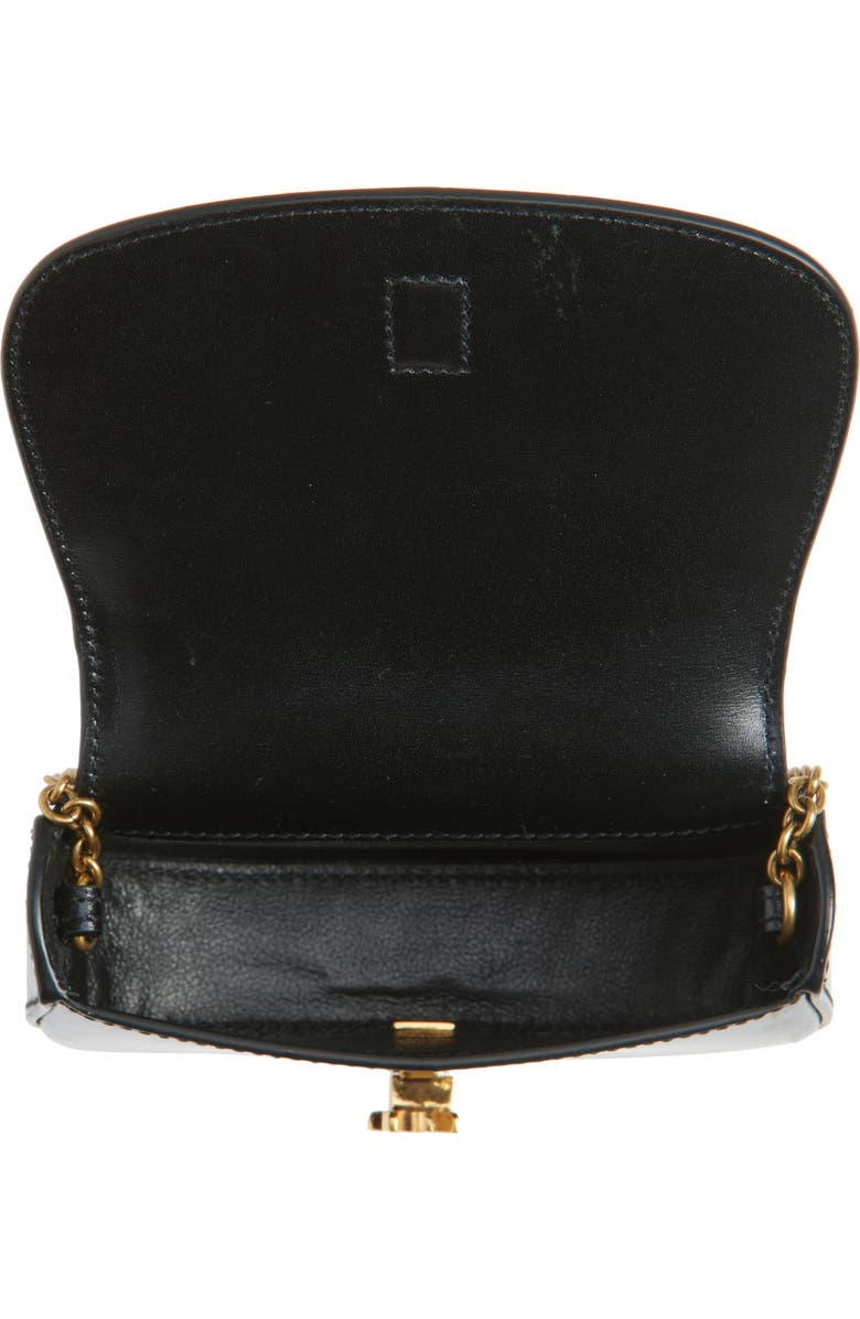 Saint Laurent Mini Cassandre Chain Crossbody Bag, Alternate, color, Noir
