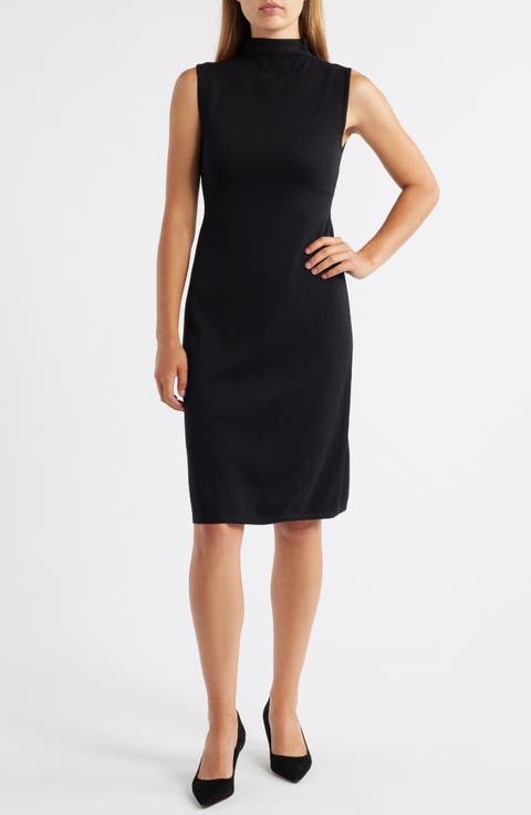 Funnel Neck Sleeveless Sweater Dress