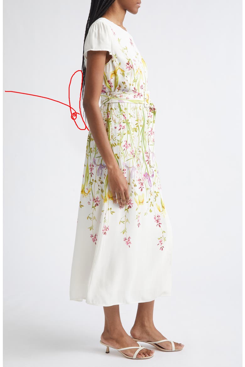 Lyra Floral Print Crepe Maxi Dress, Alternate, color, CREAM/ YELLOW