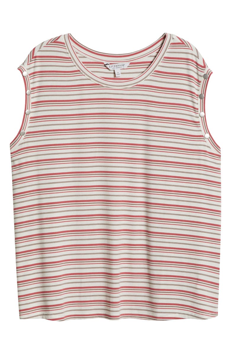 Liverpool Los Angeles Sleeveless Rib Top, Alternate, color, Pink Multi Stripe