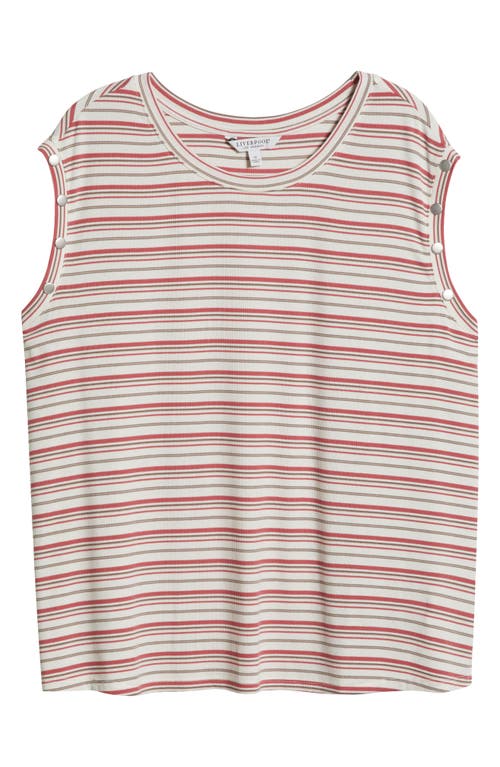 Liverpool Los Angeles Sleeveless Rib Top In Pink Multi Stripe