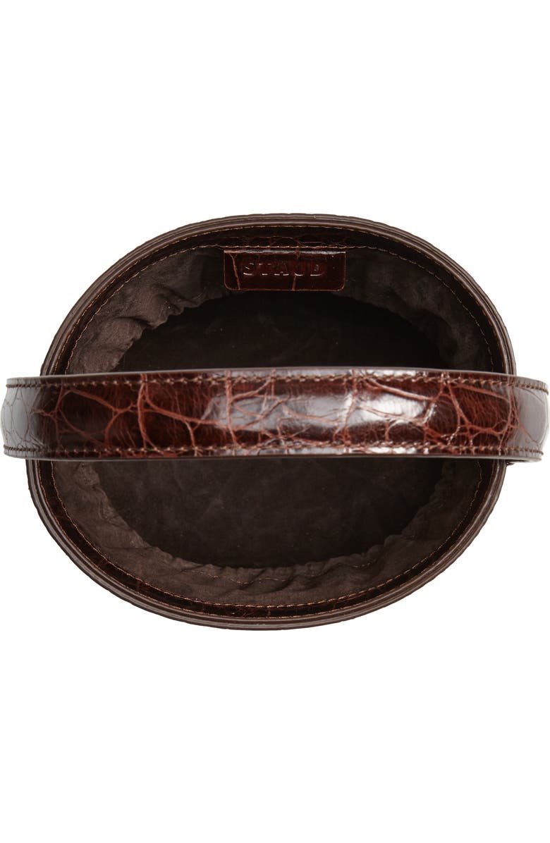 STAUD Bissett Croc Embossed Leather Bucket Bag, Alternate, color,