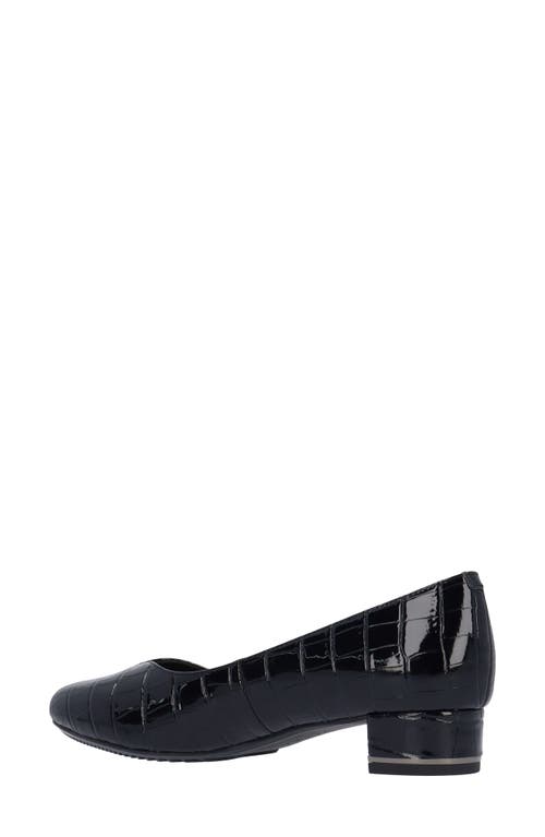 J. Reneé Bambalina Croc Embossed Block Heel Pump In Black