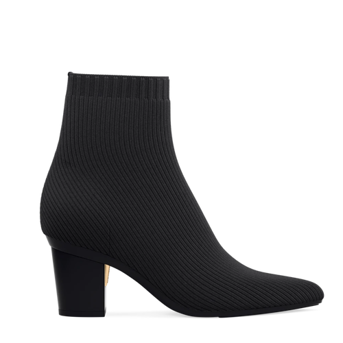 Pashion Footwear The Bootie 3" Block Heel In Coal Knit