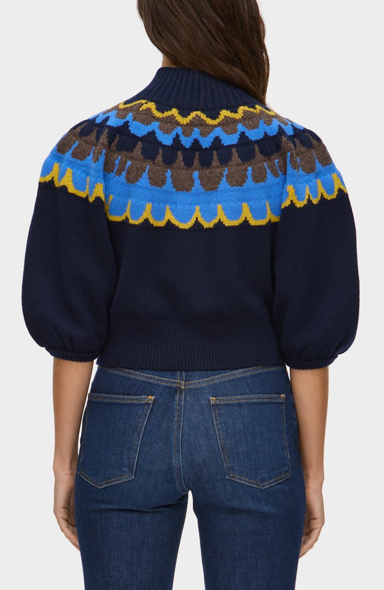 ALIGNE Nelly Fair Isle Zip Front Cardigan, Alternate, color, Blue Multi