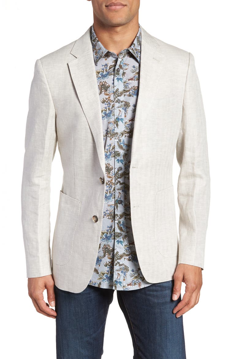 Alfredton Place Linen Blazer, Main, color, NATURAL