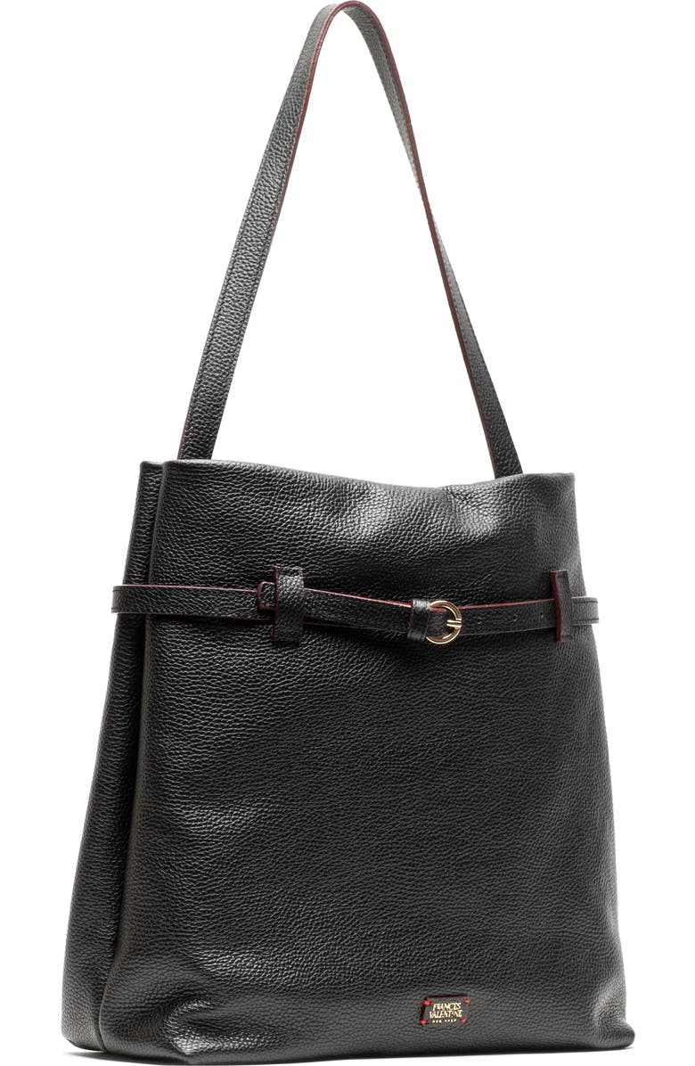 Frances Valentine Charlie Leather Shoulder Bag, Alternate, color, Black