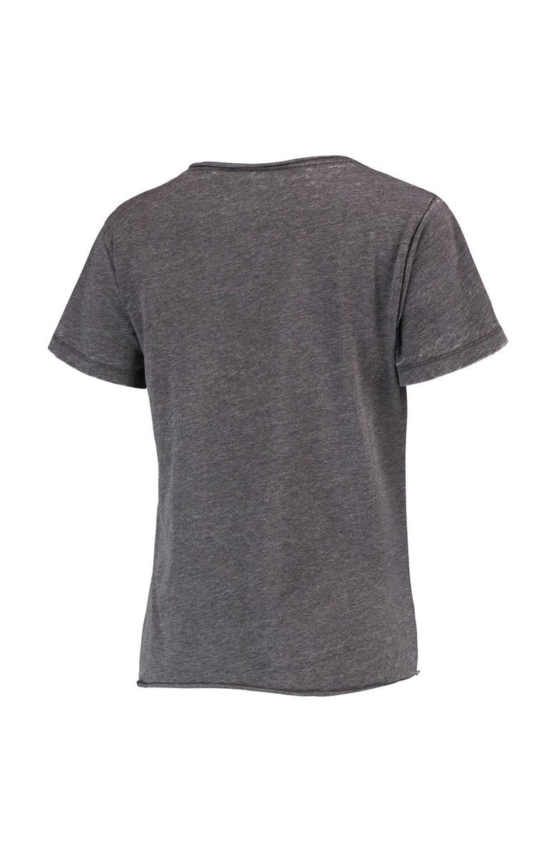 LEAGUE COLLEGIATE WEAR Women's League Collegiate Wear Heathered Black Oregon Ducks Burnout Loose Fit V-Neck T-Shirt, Alternate, color, 