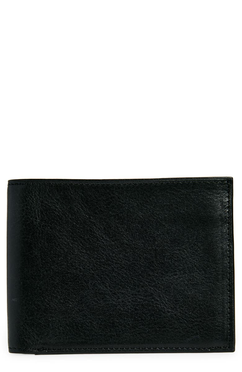 Bosca ID Flap Leather Wallet, Alternate, color, Black