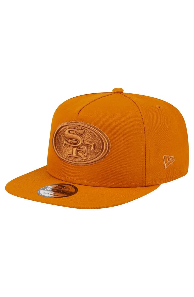New Era Men's New Era Brown San Francisco 49ers Color Pack A-Frame 9FIFTY Snapback Hat, Main, color,