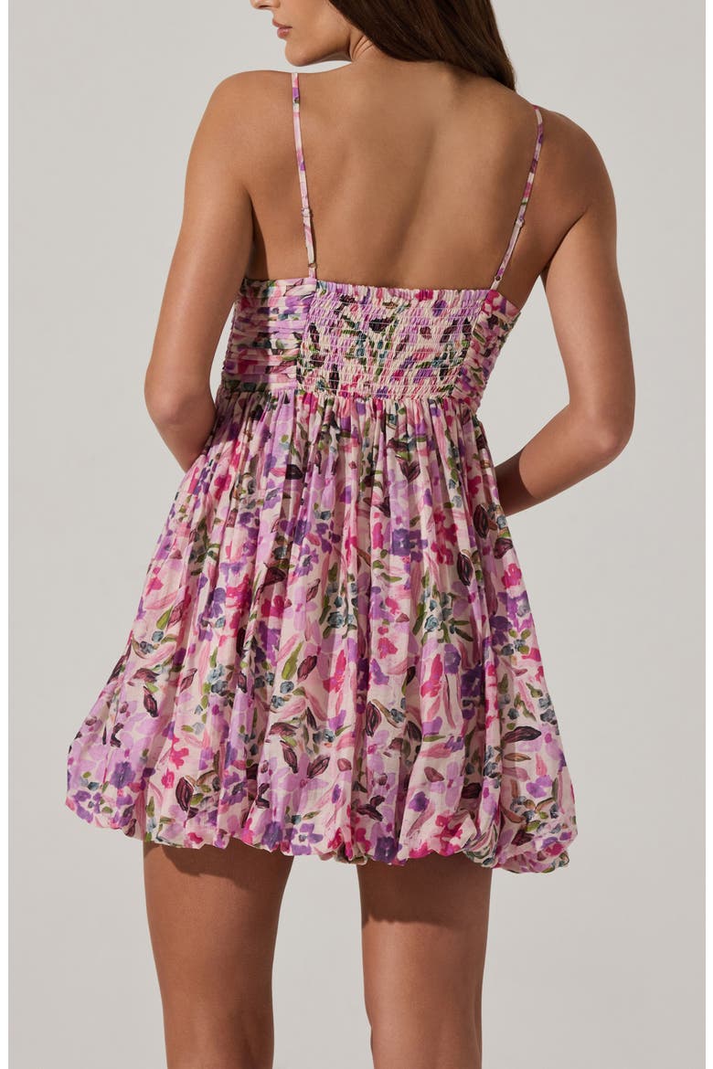 Floral Bubble Hem Minidress, Alternate, color, PINK MULTI FLORAL