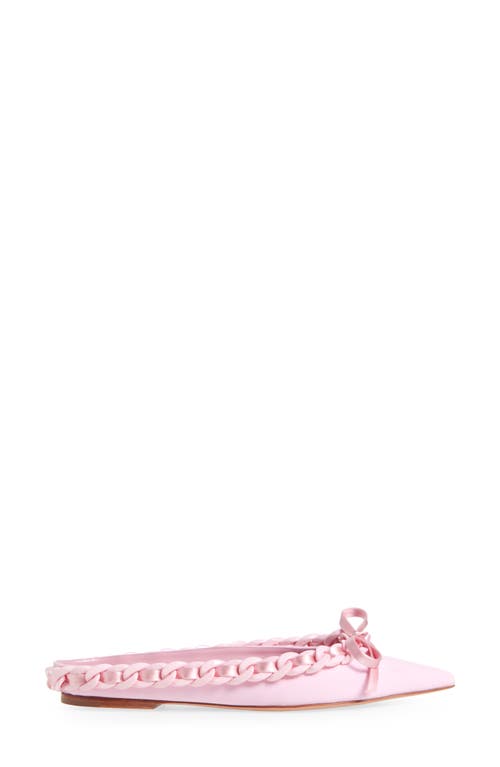 Giambattista Valli Ribbon & Chain Pointed Toe Mule In Quartz Rose