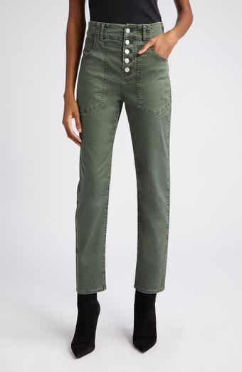 Veronica Beard Arya Button Fly Stretch Cotton Pants