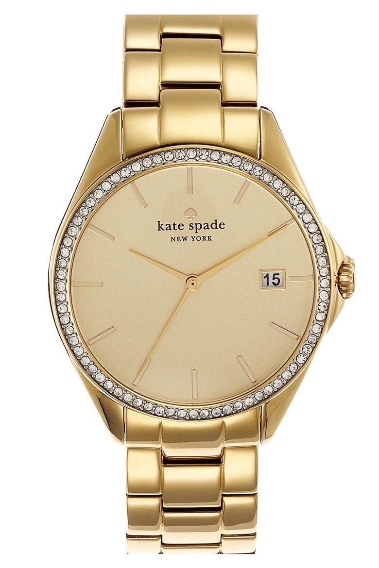 'seaport grand' crystal bracelet watch, 38mm, Main, color, GOLD