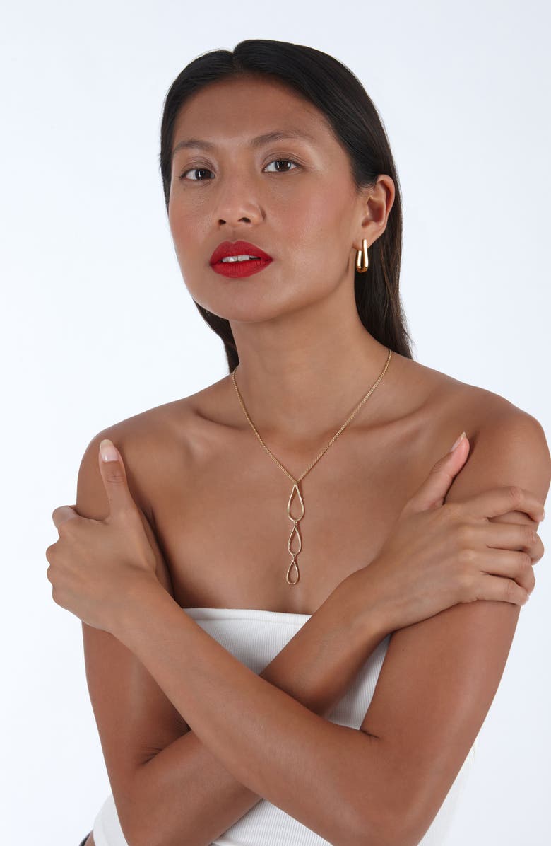 Lucy Quartermaine Petal Hoops, Alternate, color, Gold