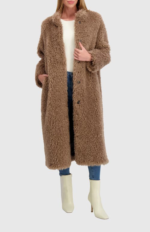 Lyla Grant Fur-free Cashmere Goat (faux Fur) Coat In Brown