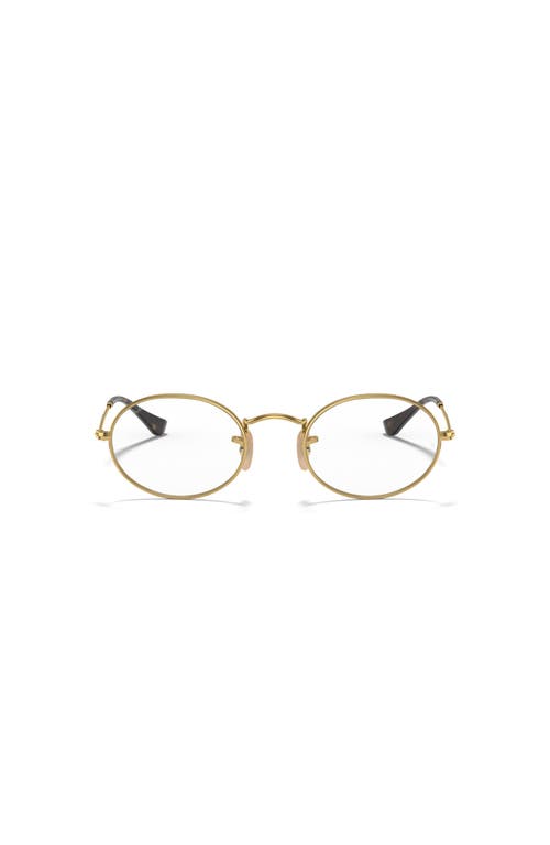 Ray Ban Ray-ban 51mm Oval Optical Glasses In Gold
