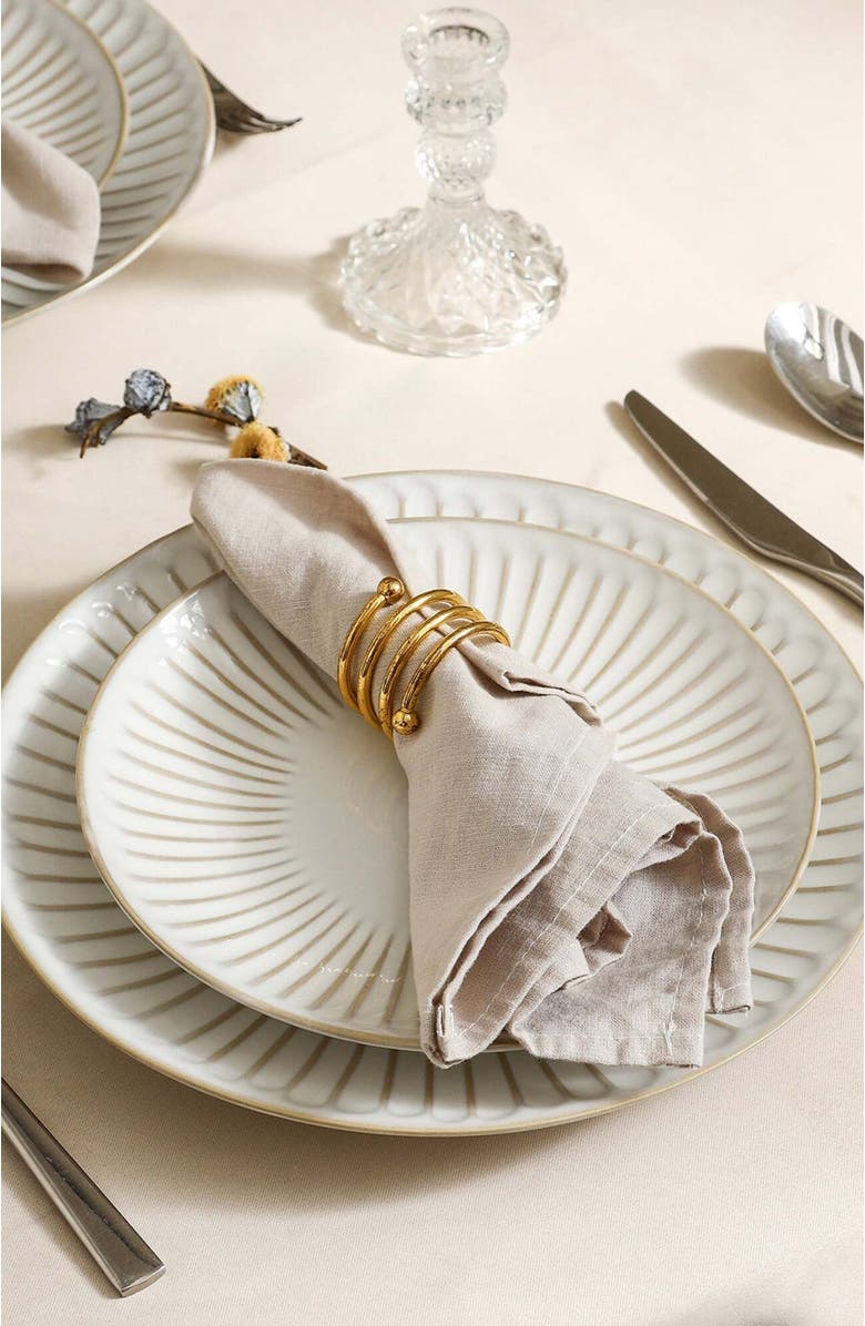 Stone Lain Linea Stoneware 24-Piece Dinnerware Set, Alternate, color, White 12-Piece