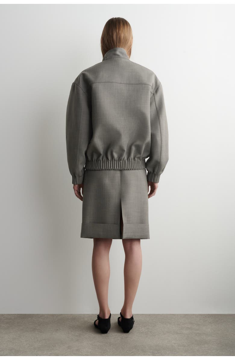 COS Turn-up Wool-blend Pencil Skirt, Alternate, color, Taupe Melange