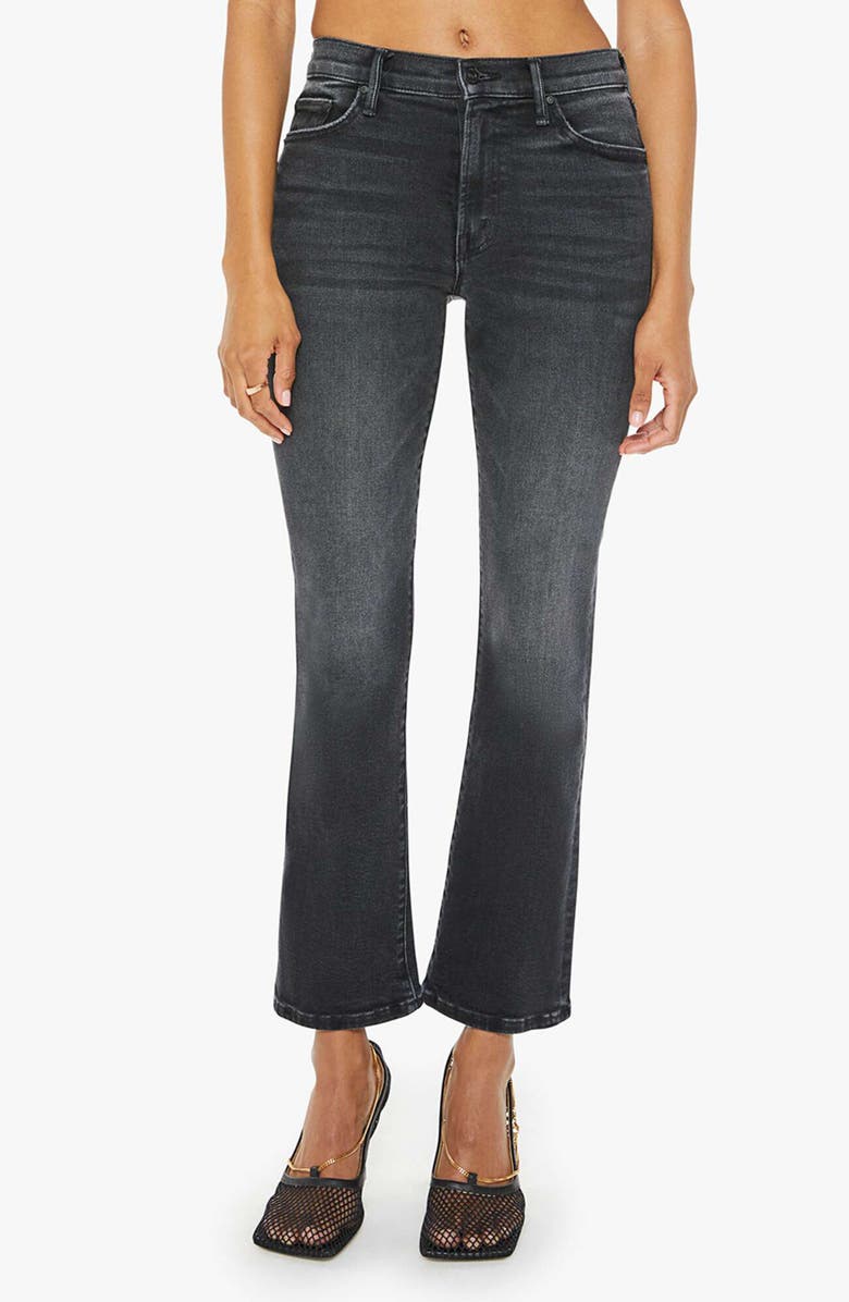 MOTHER The Outsider High Waist Ankle Bootcut Jeans, Main, color, Not Today Satan