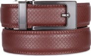 Mio Marino Crosshatch Leather Adjustable Ratchet Belt