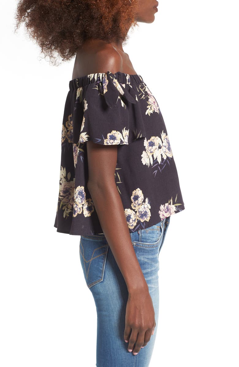ASTR the Label Tie Detail Off the Shoulder Blouse, Alternate, color, 